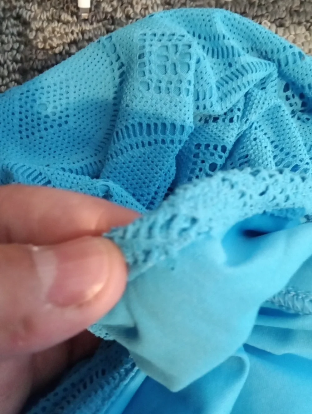 Coolibar Turquoise Open-Front Sun Protection Cardigan Crochet Overlay Womens L